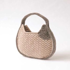 ハマナカ あみものキット (ハマナカ ボニー 使用) ネコバッグ 小 COL. 614・615使用 (サイズ 約 幅27cm×深さ17cm×マチ4cm) H320-003-055 SNS 人気商品