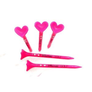 ラインストーン付き ゴルフ ハートティー ピンク 72mm 5本セット クリスタル Shareki Golf heart-tee