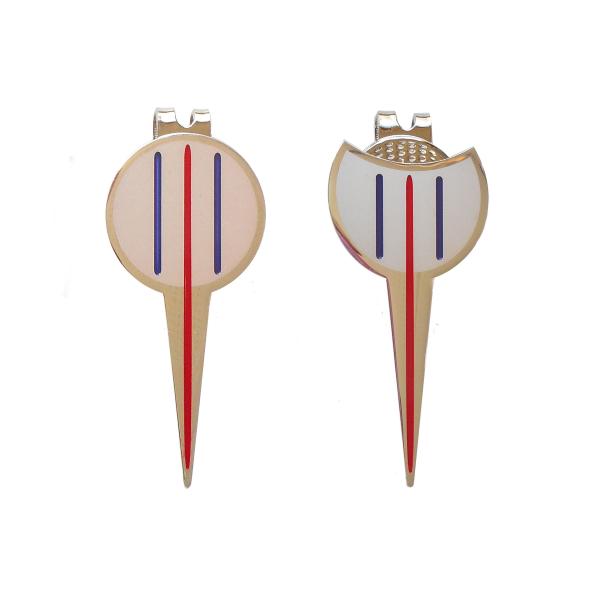 ゴルフマーカー 「ワンパッター」40mm カラー 3本線入 円形タイプ 欠円形タイプ マグネットベー...