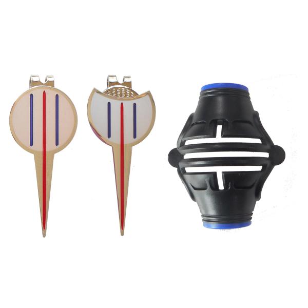 ゴルフマーカー 「ワンパッター」40mm カラー 3本線入 円形タイプ 欠円形タイプ ラインマーカー...