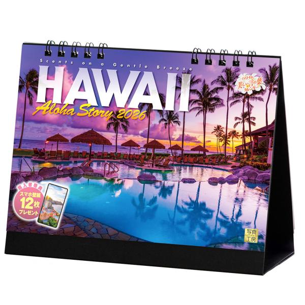 写真工房カレンダー | ハワイ Aloha Story 2026 カレンダー 卓上 風景 【両面仕様...