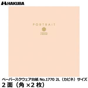 【メール便 送料無料】 ハクバ M1770-2L-2PK ペーパースクウェア台紙 No.1770 2L（カビネ）サイズ 2面（角×2枚） ピンク 【即納】｜shasinyasan