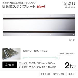 トラック泥よけ ステンレスプレート 泥除け 折り込み式 ステンレスプレート 幅600mm 2枚セット 泥よけ
