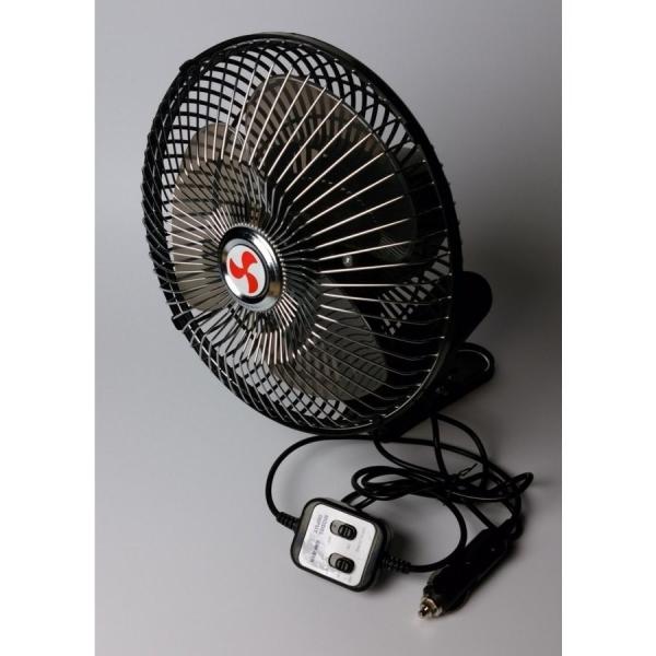 扇風機 ブラック 8インチ 手元首振り機能付 メッキ ST-51 トラック・カー用品