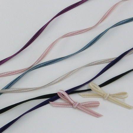 ベルベットリボン 3mm 両面 1m単位 18色 日本製 服飾資材 手芸 細幅 両面別珍リボン アク...