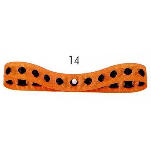 東京リボン ドットグログラン＜１４＞オレンジ＆ブラック