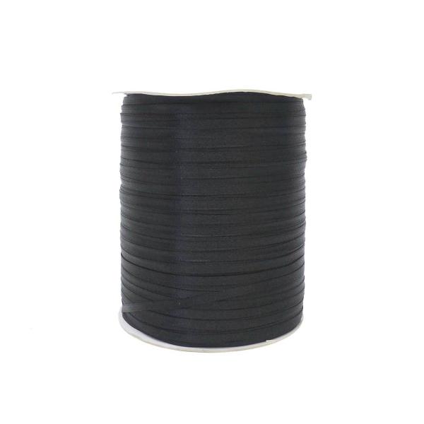 【バルク】1/8”×880ヤード ダブルフェイスサテンリボン 【ブラック】