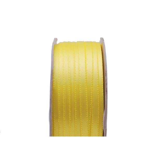 【新ロット】1/8"×100ヤード ダブルフェイスサテンリボン 【カナリーイエロー】