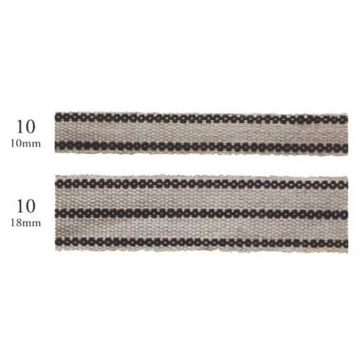 東京リボン リネン・ベーシックストライプ＜１０＞１０ｍｍ