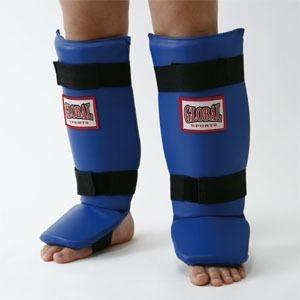 レッグガード (高級レザー) 010 青 Mサイズ  レガース