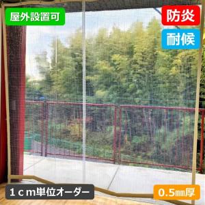 カーテン ビニールカーテン 屋外向け 糸入り 防炎 0.5mm厚 幅1〜44cm