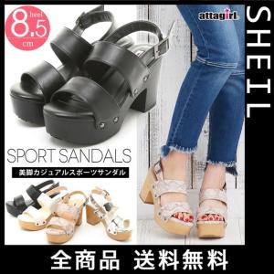 ハイヒールサンダル レディース 太ヒール ミュール 厚底 ダ...