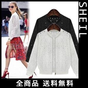 ブルゾン ジャンバー ブルゾン レディース Ma 1 レース シースルー 黒 白 V Se40b 625 Sheil 通販 Yahoo ショッピング