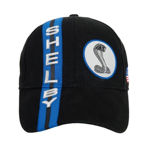 ブルーダブルストライプブラックハット　キャップ　帽子　ブルーストライプ　コブラ　スネーク　SHELB...