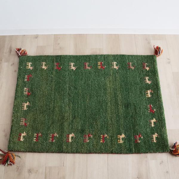 【発送地域限定 北海道/東北/九州/沖縄は不可】 玄関マット 60Ｘ90cm インド製ギャベ ギャッ...