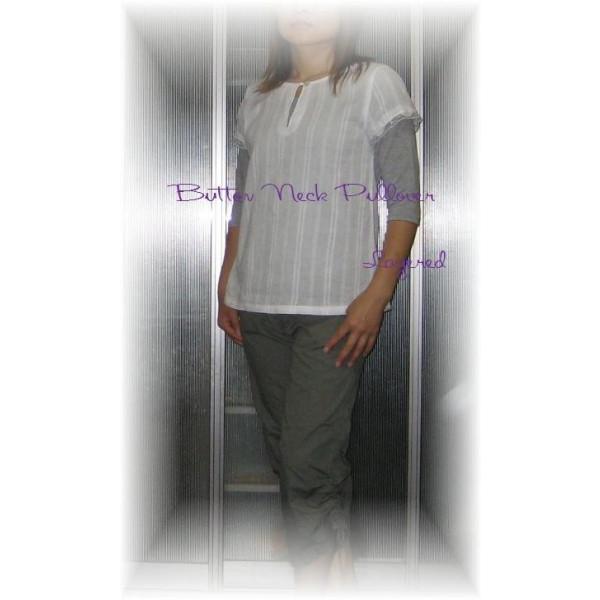 ボタンネックプルオーバー型紙（Ｓ〜５Ｌ）