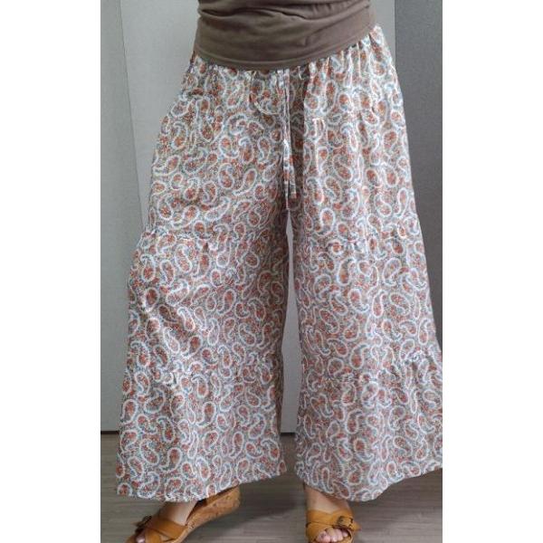 型紙 レディース ４段ティアードパンツ ２L〜５L ゆったり 大人服 図解説付き