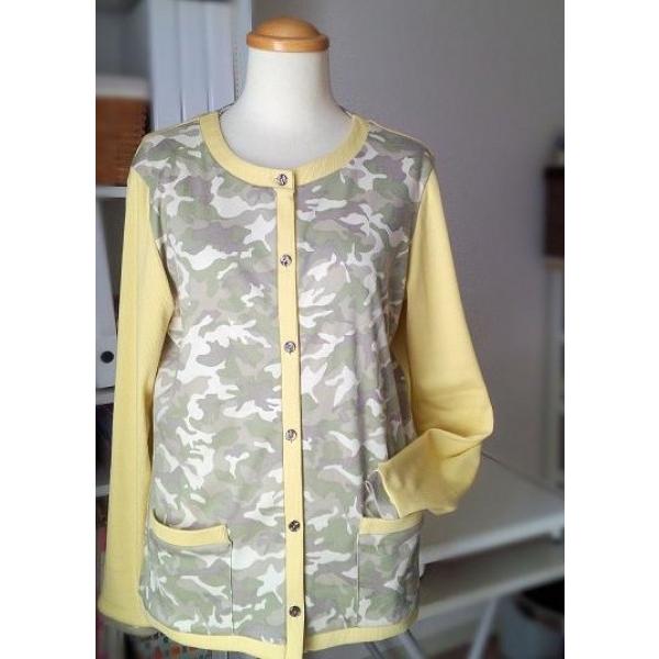 型紙 レディース 配色カーディガン ニット型紙 Ｍ〜５Ｌ 図解説付き