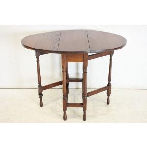 cd-15　1930年代イギリス製アンティーク　オーク　バタフライサイドテーブル　オケージョナルテーブル　ゲイトレッグテーブル