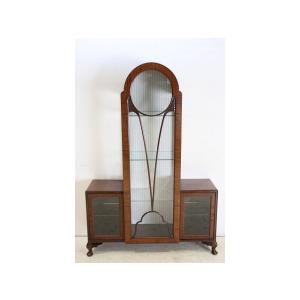 ce-19　1930年代 イギリス製 アンティーク　マホガニー　アールデコ　ディスプレイ　キャビネッ...