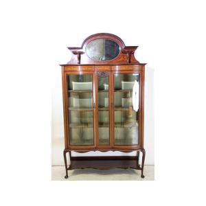 ce-33　1900年代 イギリス製 アンティーク　エドワーディアン　マホガニー　インレイド　ミラー...