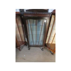 ce-36　1930年代イギリス製アンティーク マホガニー カブリオーレ ボウフロント スモール キ...