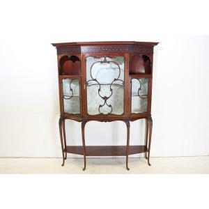 アンティーク キャビネット ガラス イギリス ビクトリアン