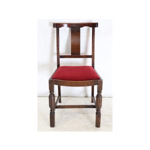 dn-11　1940年代イギリス製アンティーク ソリッドオーク 無垢材 お花のデザインの彫刻 ダイニ...