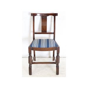 dn-12　1940年代イギリス製アンティーク ソリッドオーク 無垢材 お花のデザインの彫刻 ダイニ...