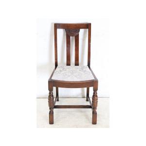 dn-2　1940年代イギリス製アンティーク ソリッドオーク 無垢材 お花が彫刻された ダイニングチ...