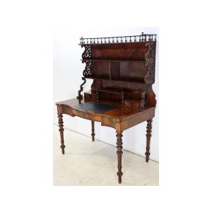 nd-2　1880年代イギリス製 アンティーク　ビクトリアン　ウォルナット　オープン　デスク　机　ラ...