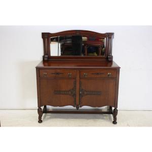 sb-9　1930年代イギリス製アンティーク　オーク　ミラーバック　サイドボード　バッフェ　リビング...