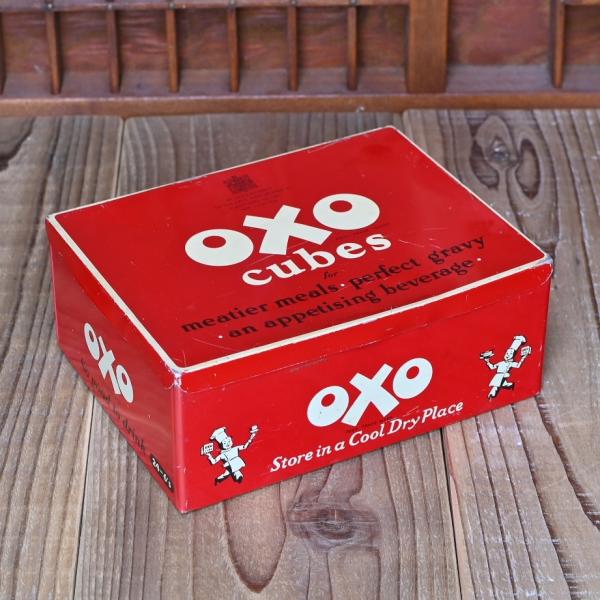 OXO オクソ缶 ヴィンテージ ブリキ 缶 TIN アンティーク レトロ 小物入れ イギリス