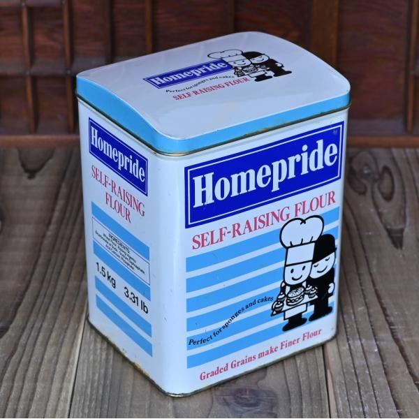 【レア品】Homepride ホームプライド フレッドくん フラワー缶　小麦粉缶 イギリス アンティ...