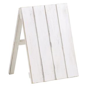 木製スタンド アンティークホワイト 縦34cm 幅25cm イーゼル ウェルカムボード 店頭ディスプレイ｜shiawase-deli