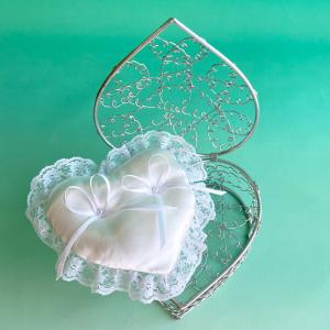 ハート型ボックスのリングピロー手作りキット 結婚式