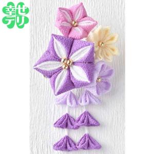 つまみ細工 彩花ブローチ 手作りキット（水色）裁縫 手芸 ハンドメイド
