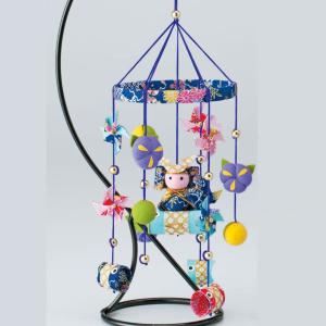 鯉のぼり吊るし雛7連飾り　子供の日　ハンドメイド（M ik k o） つり台M・綿・ボンド付き 端午の節句のつるし飾り 手作りキット 青