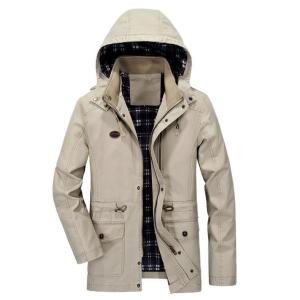 4色 メンズジャケット ウォーキング 山登りトレンチコート 暖かい ビジネスジャケット  フード取り外せ可能  ブルゾン一 M-5XL