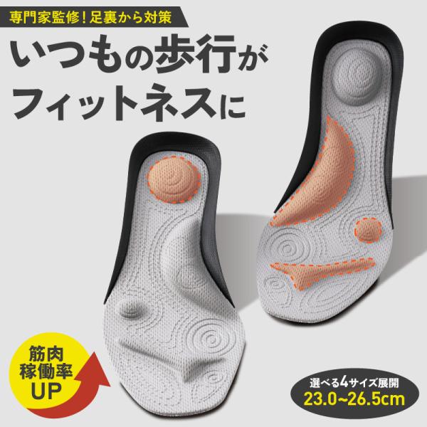 パワースリムアクティブインソール M L LL 3L (23.0〜26.5cm) インソール ダイエ...