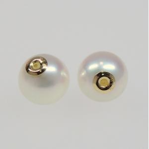 アコヤ真珠パールピアスキャッチ ホワイトピンクカラー 7.0-7.5mm 