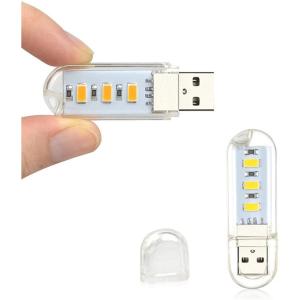 【白】 LED USB ライト USBライト LEDライト 携帯ライト 非常用ライト 超小型スティックタイプ キャンプ ランタン　小型　屋外　証明