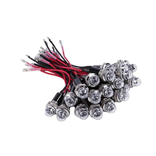 24V LED パイロット ランプ ダイヤカット 20個セット ホワイト 16mm 16φ インジケ...