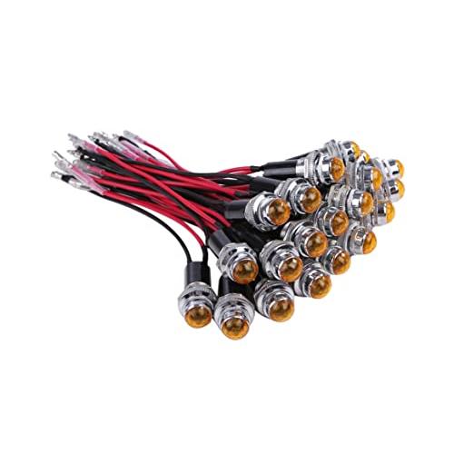 24V LED パイロット ランプ ダイヤカット 20個セット イエロー 16mm 16φ インジケ...
