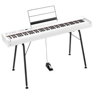 KORG 【デジタル楽器特価祭り】(台数限定特典・純正ピアノダストカバーDC-P1付)DIGITAL PIANO D1 WH(ホワイト)＋専用スタンド「ST-SV1-BK」セ...｜shibuya-ikebe