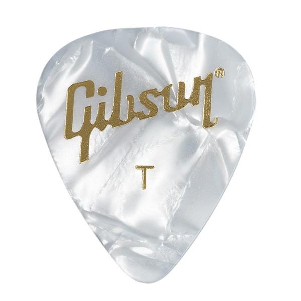 Gibson Pearloid White Picks  12 Pack  Thin【APRW12-...