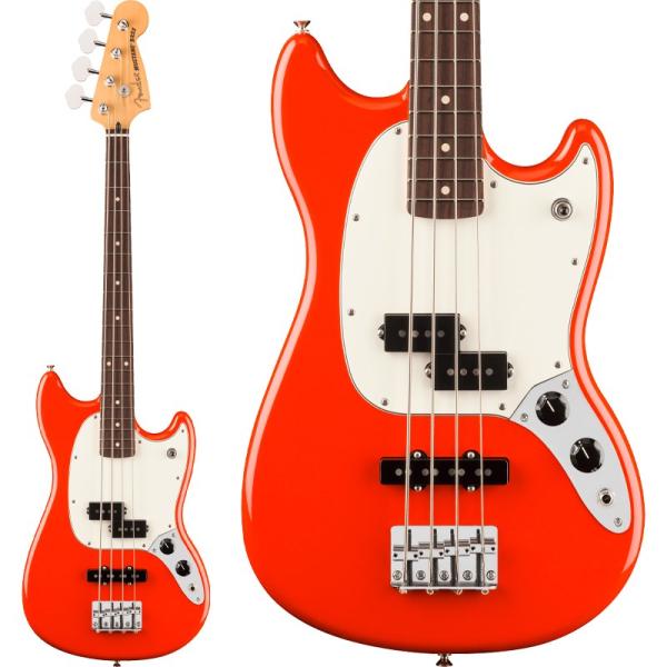 Fender MEX Player II Mustang Bass PJ (Coral Red/Ro...