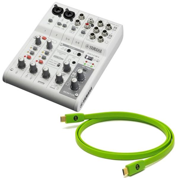 YAMAHA AG06MK2 W + OYAIDE製高品質USBケーブルセット (ヤマハ)(USBミ...