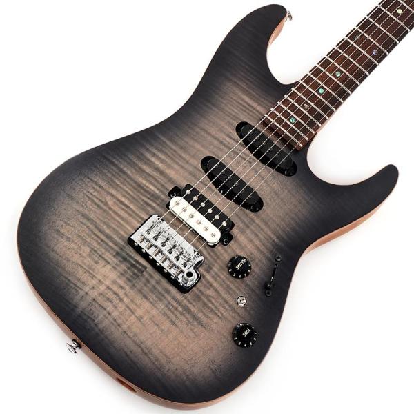 Ibanez Prestige TQM2-CUF (Charcoal Black Burst Fla...
