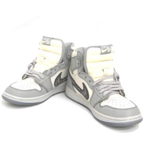 NA57561 ナイキ 靴 スニーカー ディオール DIOR エアジョーダン1 AIR JORDAN 1 CN8607-002 グレー×ホワイト系 24cm レディース NIKE 中古